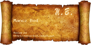 Mancz Bod névjegykártya